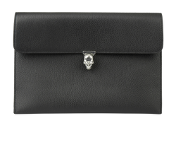 Alexander McQueen Skull Clutch, Leather, Black, MII, B, 3*